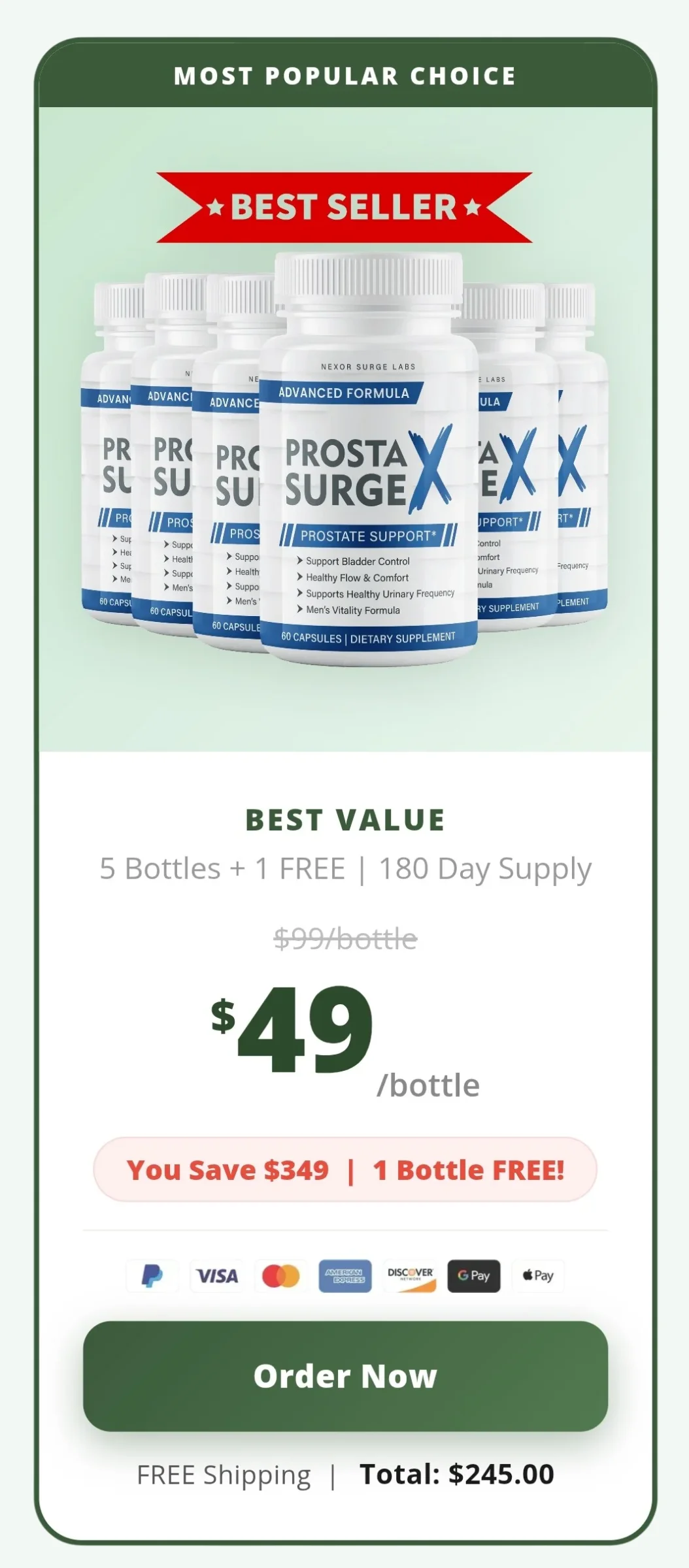 Prosta Surge X™ 6 bottles pricing